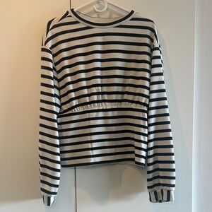 Anthropologie Black and White Striped Top